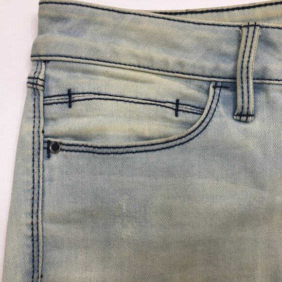 BEBE Florent Wash Distressed Logo Hardware 5 Pocket Skinny Jeans - Picture 6 of 16